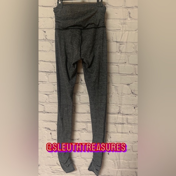 Lululemon Still Mind Tight Interlink Ice Grey Black Size 4 Full Length Leggings - Picture 5 of 8